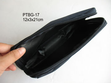 Stars Hotels Zip Lock Toiletries Travel Bag , Black PVC Cosmetic Bag