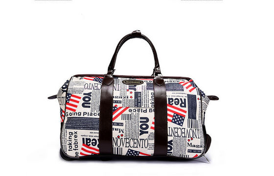 Oxford fabric trolley travel bag for young ladies with Retractable pull handle
