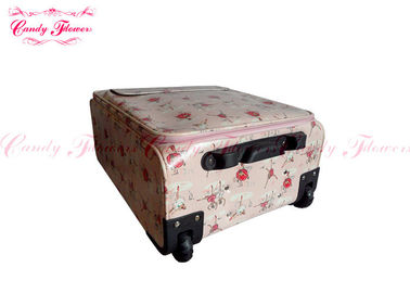 Girls Pink rugged travel luggage 20 inch cute 2 wheel suitcase